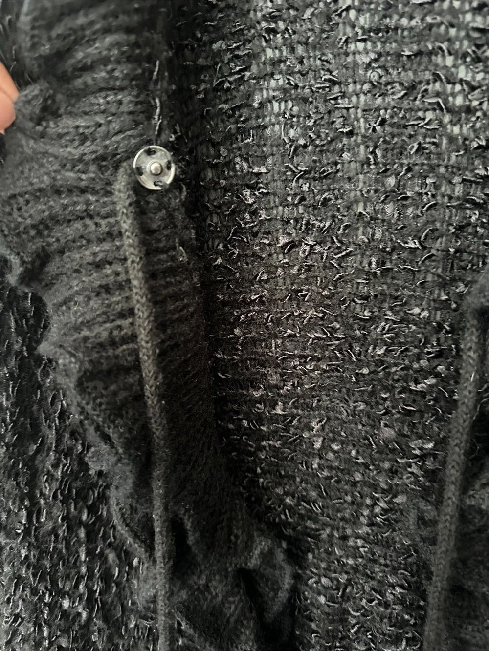 Black Ruffled Knit Cardigan - Picture 6 of 8